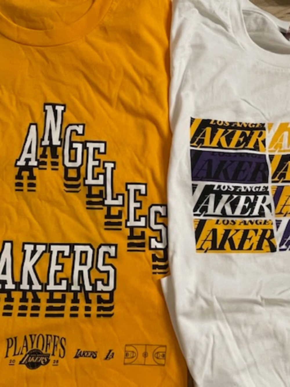Lakers 2026 Playoff T Shirt Set Of 2--Arena SGA--Game 3 & 4 vs OKC--NEW/XL/RARE!